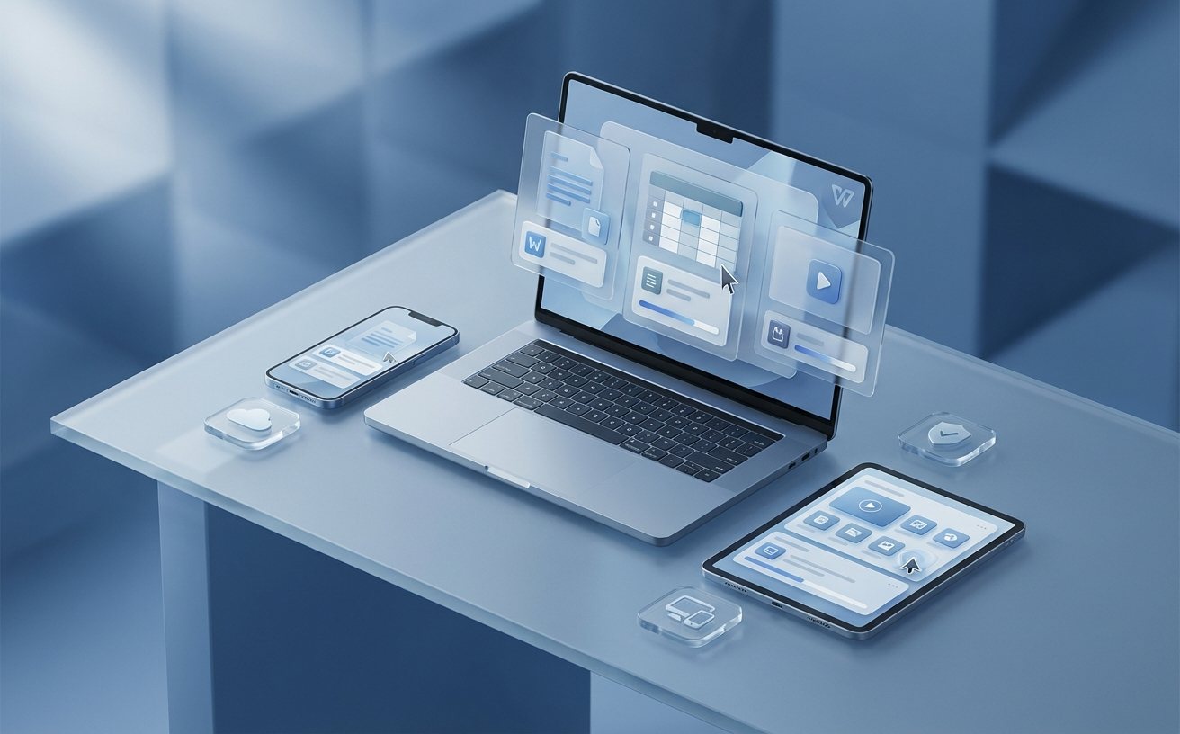 WPS Office 全平台办公软件多端无缝协作界面展示